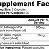 (Currently Out Of Stock) Ashwagandha Capsules with Organic Ingredients for Stress Support - 60 Caps - Black Own Supplements